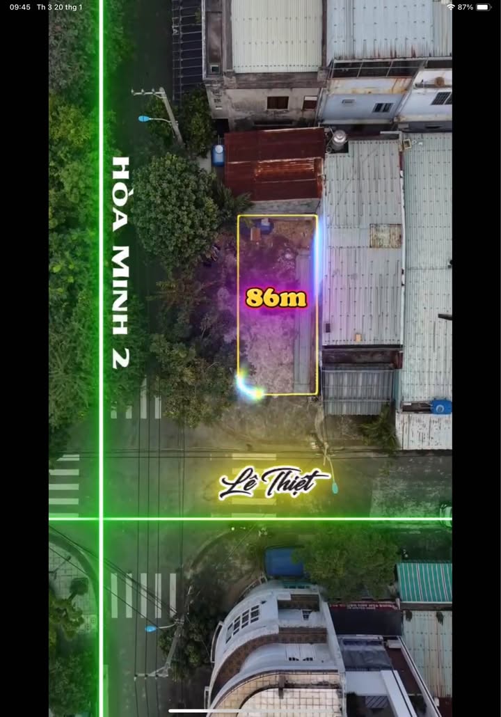 Đất 2 Mặt Tiền Lê Thiệt & Hoà Minh 2, 86m² giá 7.99 tỷ - Đầu tư sinh lời!