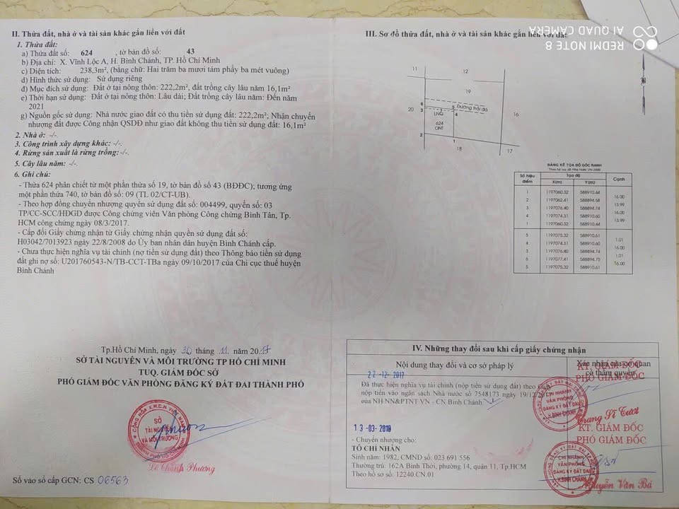 Đất nền Vĩnh Lộc A, Bình Chánh, 240m² giá 6.5 tỷ - Sổ hồng chính chủ sang tên ngay!