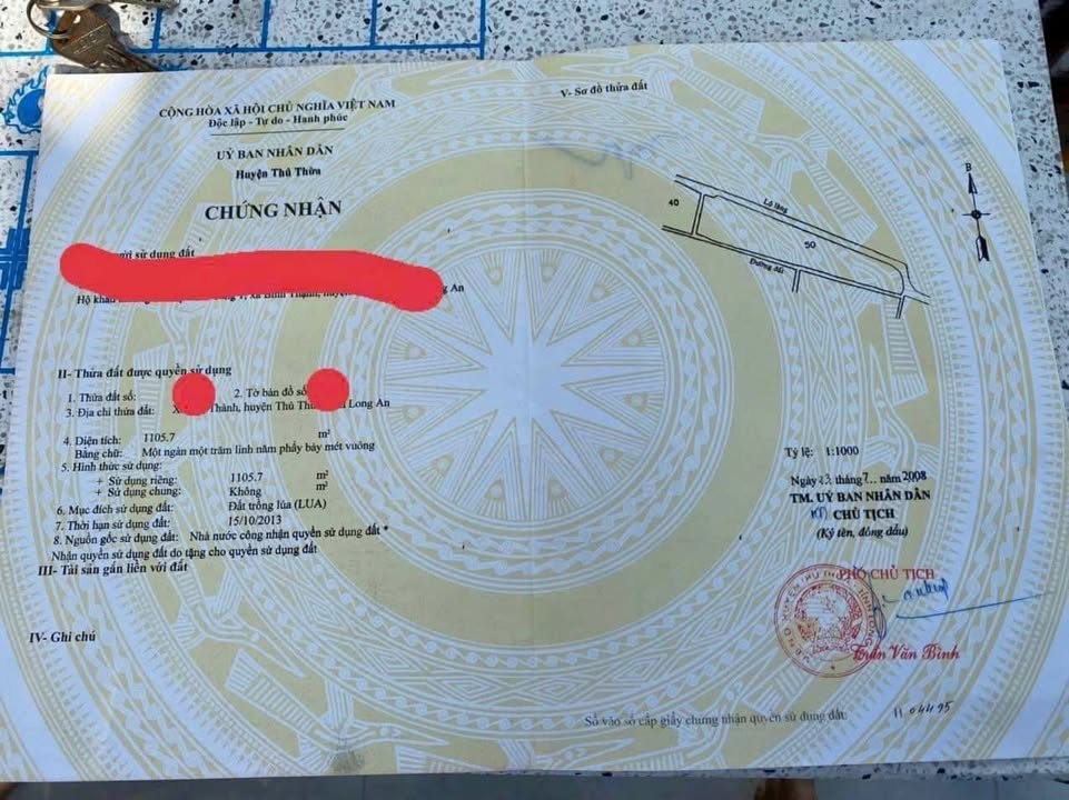 Đất nền xã Nhị Thành, huyện Thủ Thừa, 1096m² - Giá chỉ 2.6 tỷ, phù hợp đầu tư!