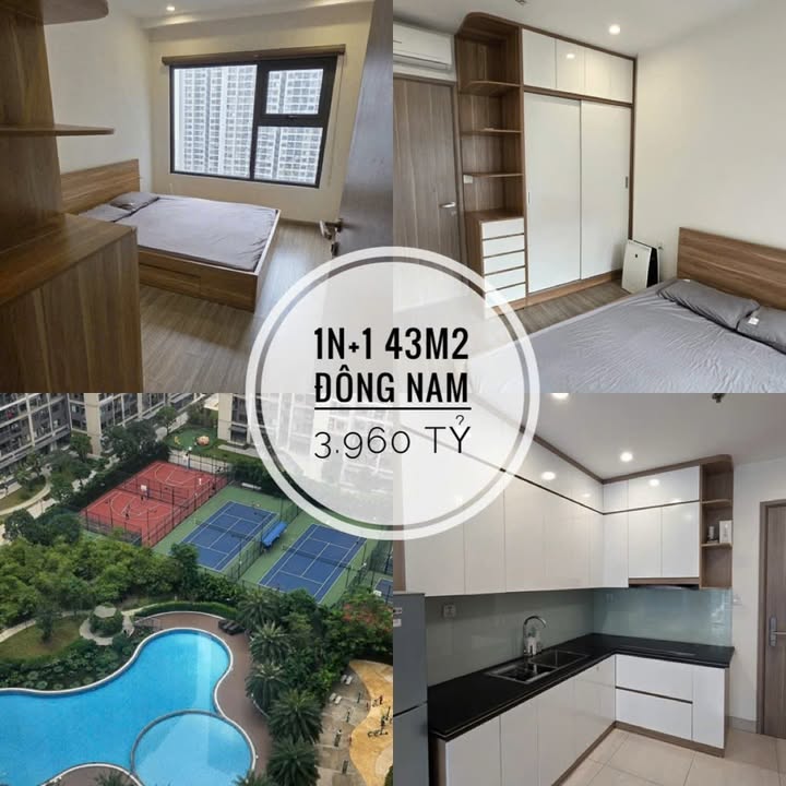 Căn hộ Vinhomes Smart City Tây Mỗ 43m² giá 3.96 tỷ - View bể bơi thoáng đãng!