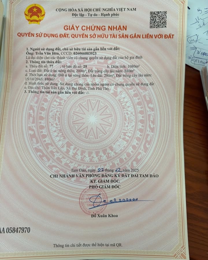 Lô đất Bồ Lý, Tam Đảo 1080m² - Cơ hội đầu tư hấp dẫn!