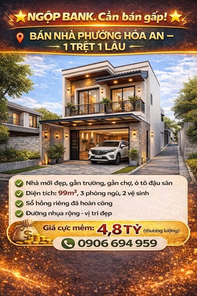 Nhà phố Phường Hóa An 99m² giá 4.8 tỷ - Vị trí thuận lợi, sẵn sàng vào ở!