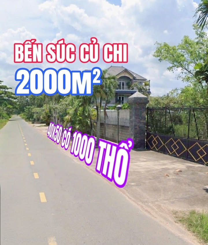 Đất nền 2000m² mặt tiền đường Bến Súc, Củ Chi, chỉ 12.95 tỷ - Đầu tư sinh lời!