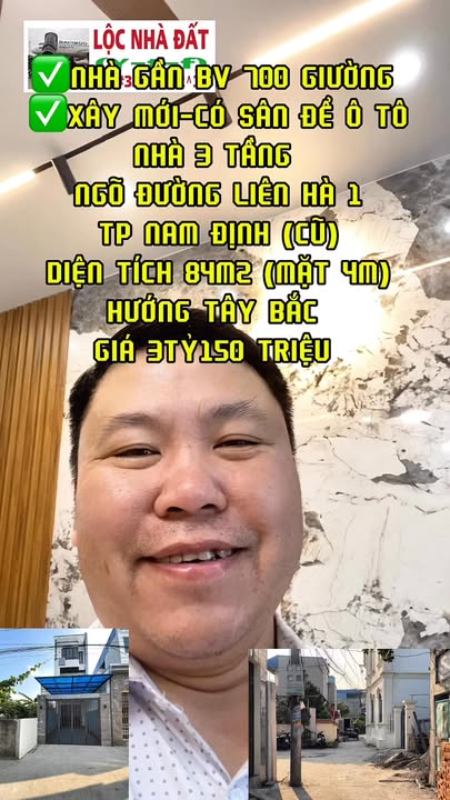 Nhà 3 tầng tại Ngõ Đường Liên Hà 1, TP Nam Định - Sân để ô tô giá 3.15 tỷ!