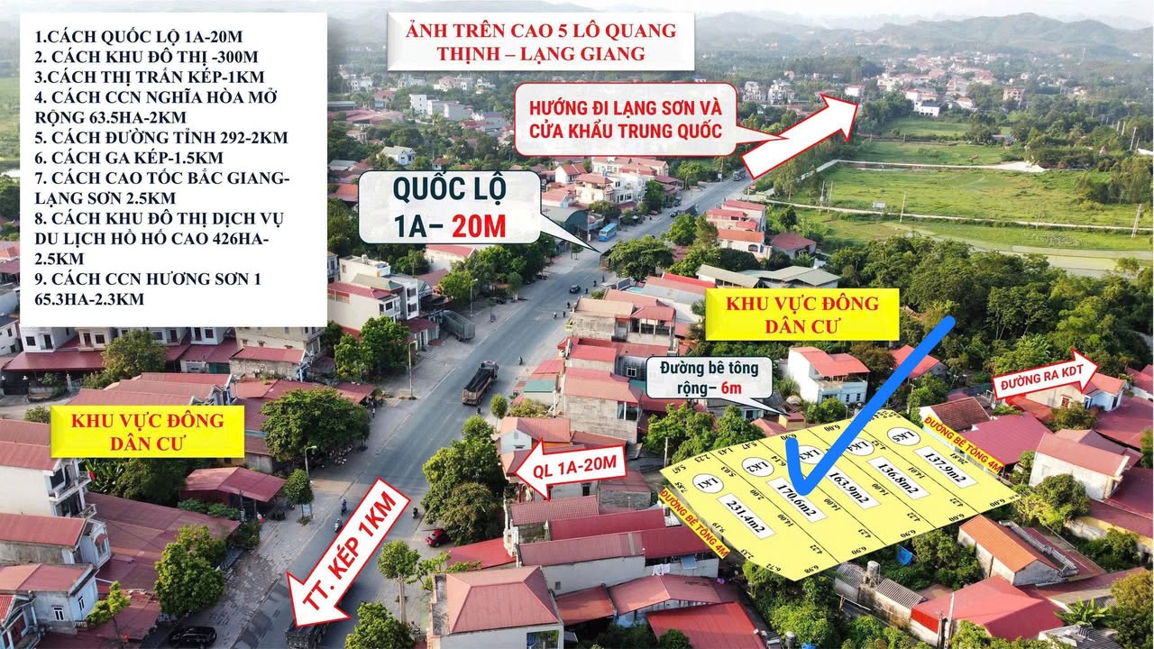 Đất nền Huyện Lạng Giang 170m² giá 1.2 tỷ - Đầu tư sinh lời ngay!