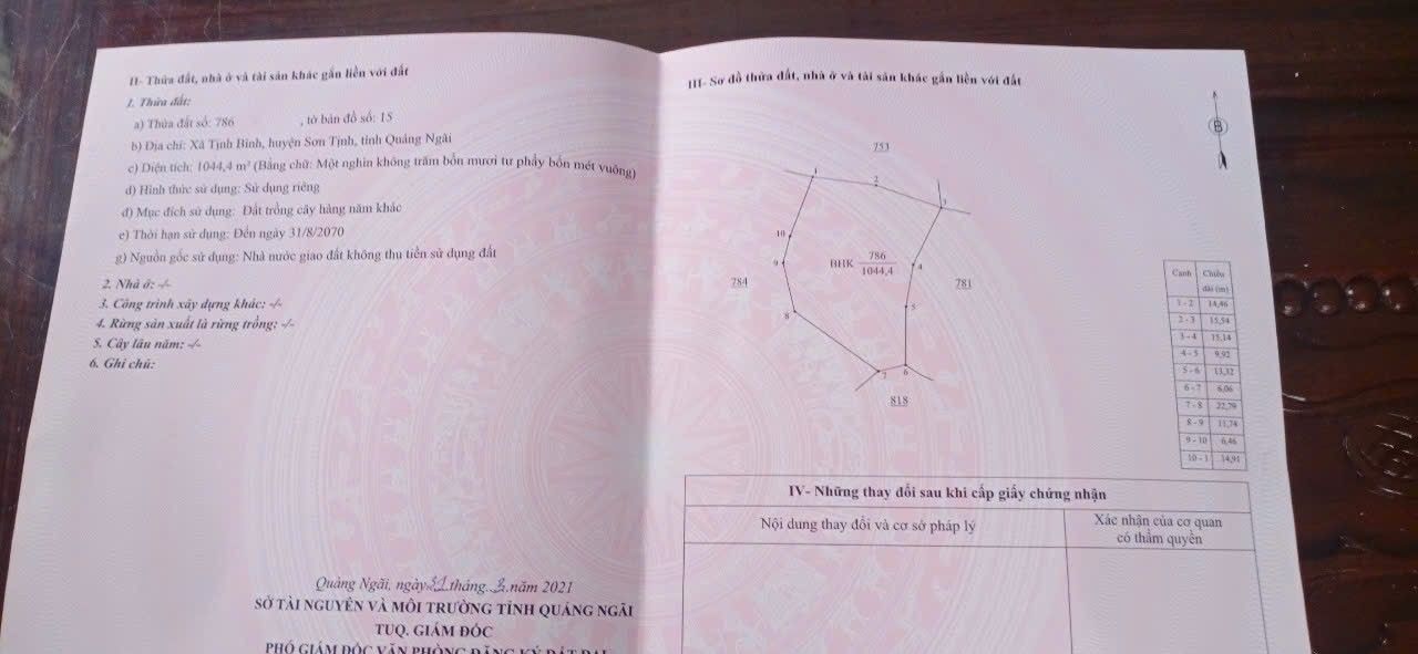 Đất nền Tịnh Bình 1000m² giá 55 triệu - Cơ hội đầu tư tuyệt vời!