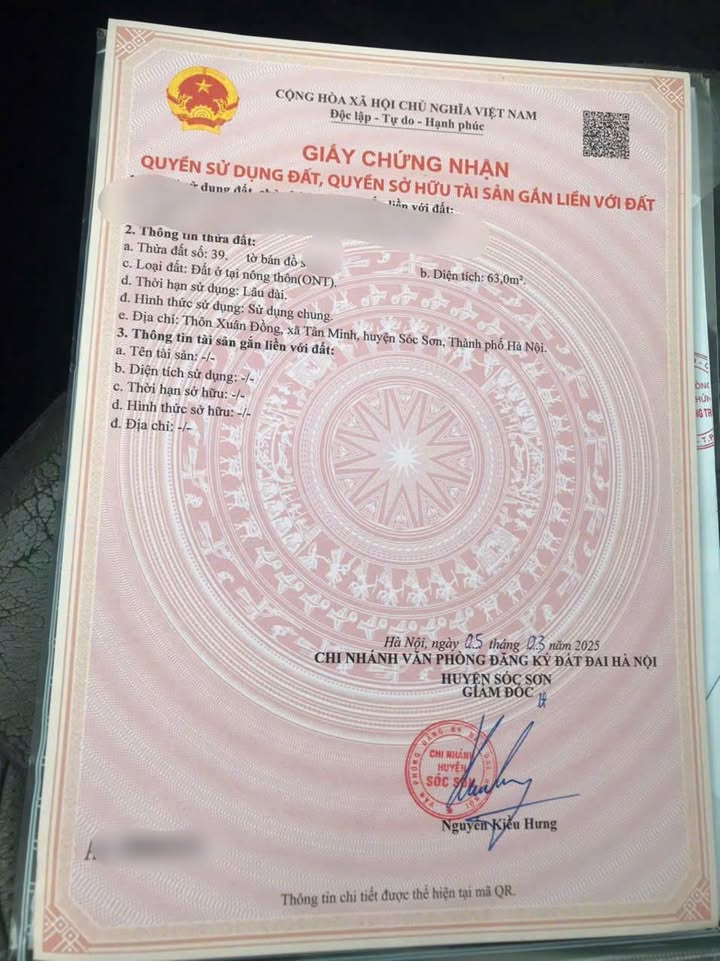 Đất kinh doanh 63m² mặt đường 418 - Sóc Sơn chỉ 2 tỷ - Đầu tư sinh lời ngay!