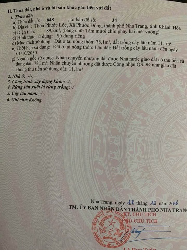 Đất thổ cư Phước Đồng 89.2m² giá 1.95 tỷ - Vị trí trung tâm, cách đại lộ 30m!