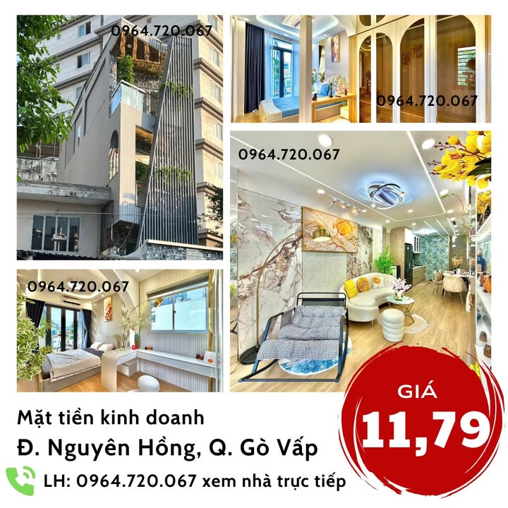 Nhà mặt tiền đường Nguyên Hồng Gò Vấp 45m² giá 11.79 tỷ - Sẵn sàng vào ở ngay!