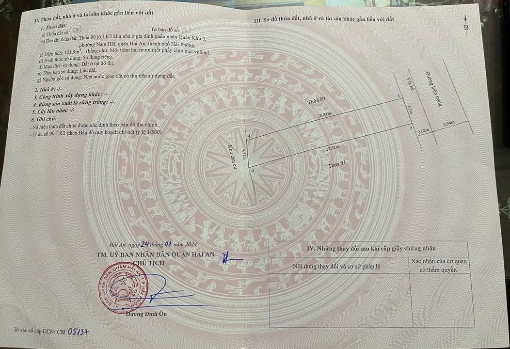 Đất nền TDC Quân Khu 3 Nam Hải 122m² giá 4.514 tỷ - Tiềm năng đầu tư cao!