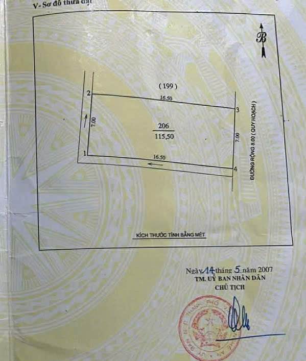 Đất nền Khối 16 Lê Lợi, TP. Vinh 115.5m² giá 6.8 tỷ - Hướng Đông, vị trí trung tâm!