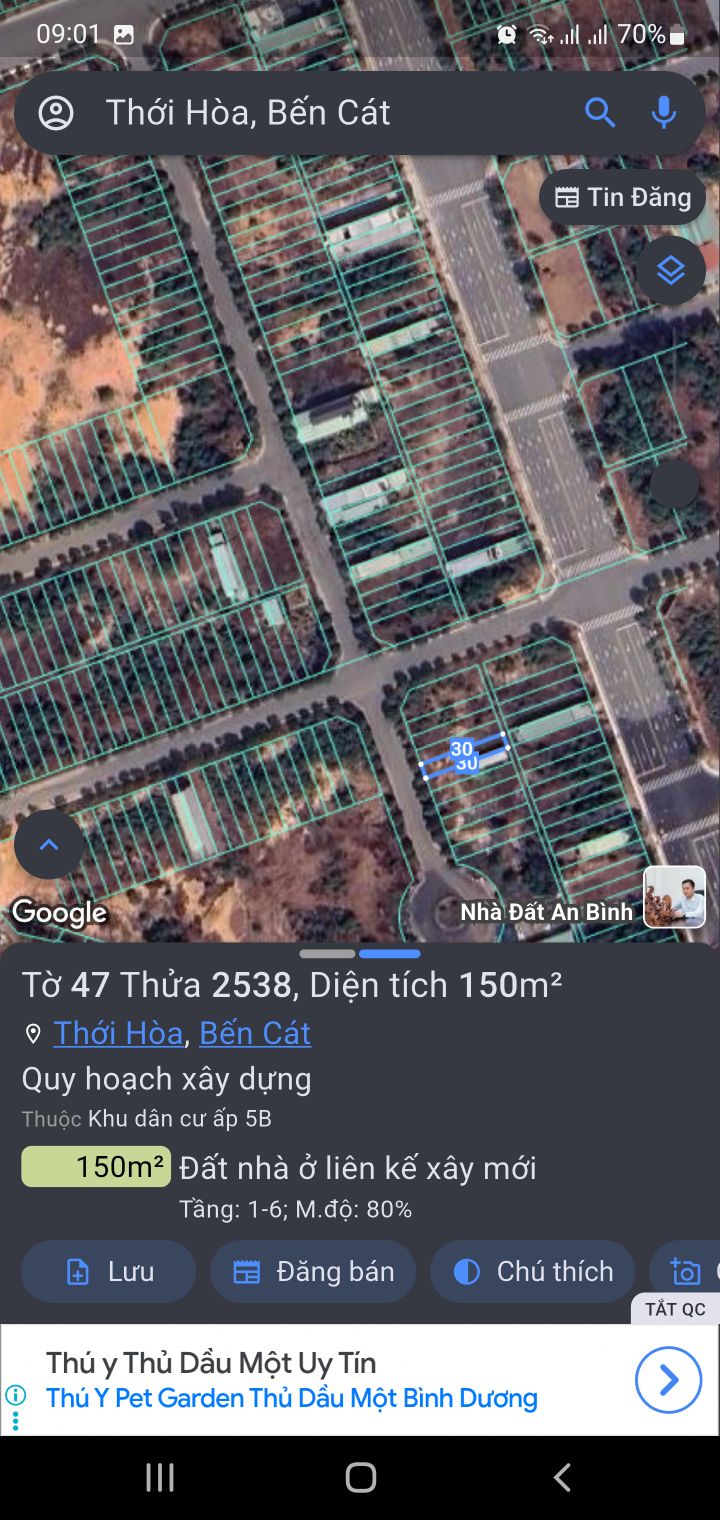 Đất nền Phường Thới Hòa, Bến Cát 150m² giá 1.5 tỷ - Chính chủ bán gấp!