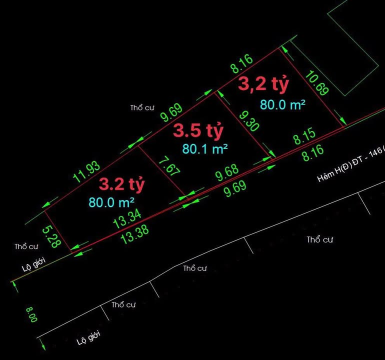 Bán 3 lô đất thổ cư Đông Thạnh Hóc Môn 80m² - Giá tốt cho kinh doanh!