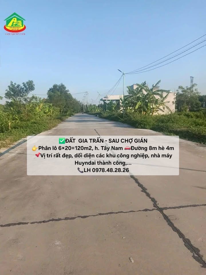 Đất nền Gia Trấn, Gia Viễn 120m² giá chỉ 3.4 tỷ - Vị trí đẹp, tiềm năng tăng giá!