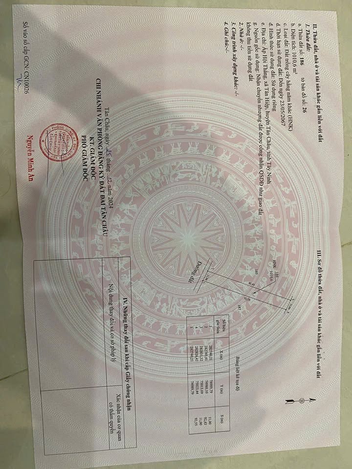 Đất nền Hội Thắng, Tân Hiệp, Tân Châu 9200m² giá 250 triệu - Cơ hội đầu tư hấp dẫn!