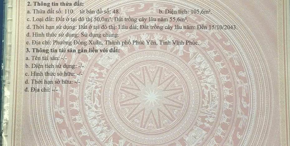 Đất nền Bảo An, Đồng Xuân 105m² giá 1.8 tỷ - Đường ô tô thông thoáng!