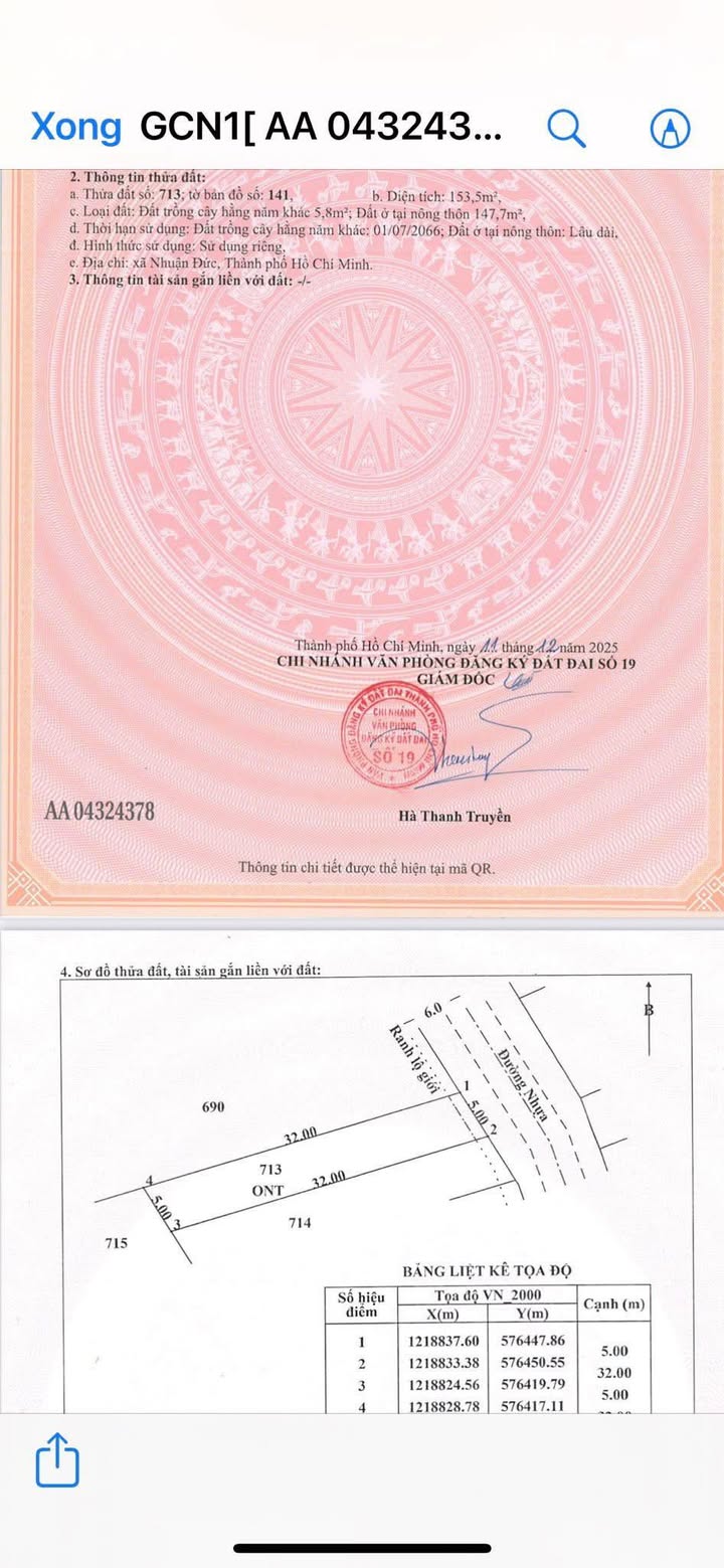 Đất thổ cư 160m² tại Trung Lập Hạ, Củ Chi - Giá 1,5 tỷ, sổ hồng chính chủ!