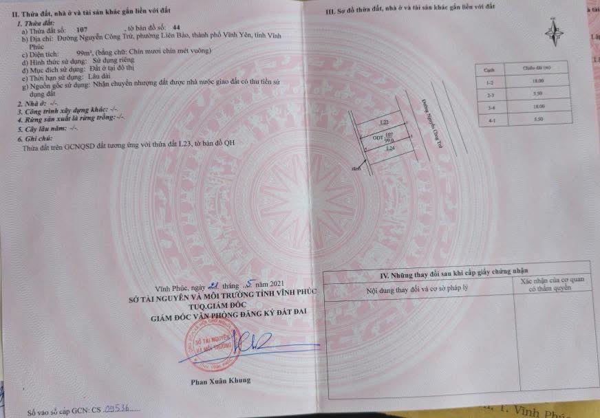 Đất mặt phố Nguyễn Công Trứ, Liên Bảo, 99m² giá 7.2 tỷ - Đầu tư sinh lời ngay!