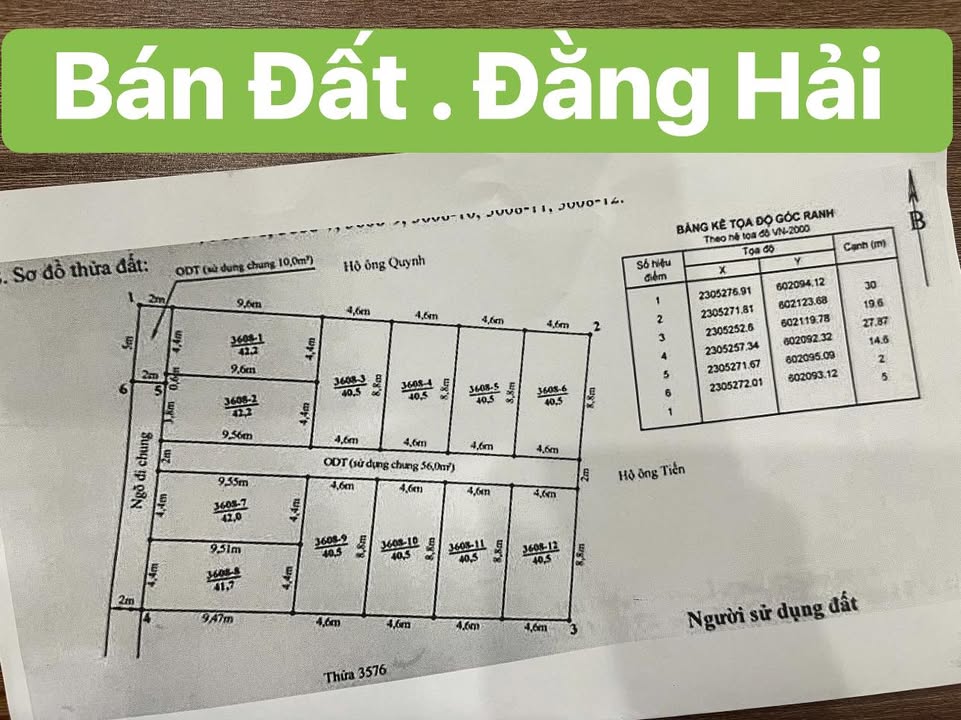Đất nền Đằng Hải, Hải An, 41m² chỉ 1 tỷ - Cơ hội đầu tư vàng!