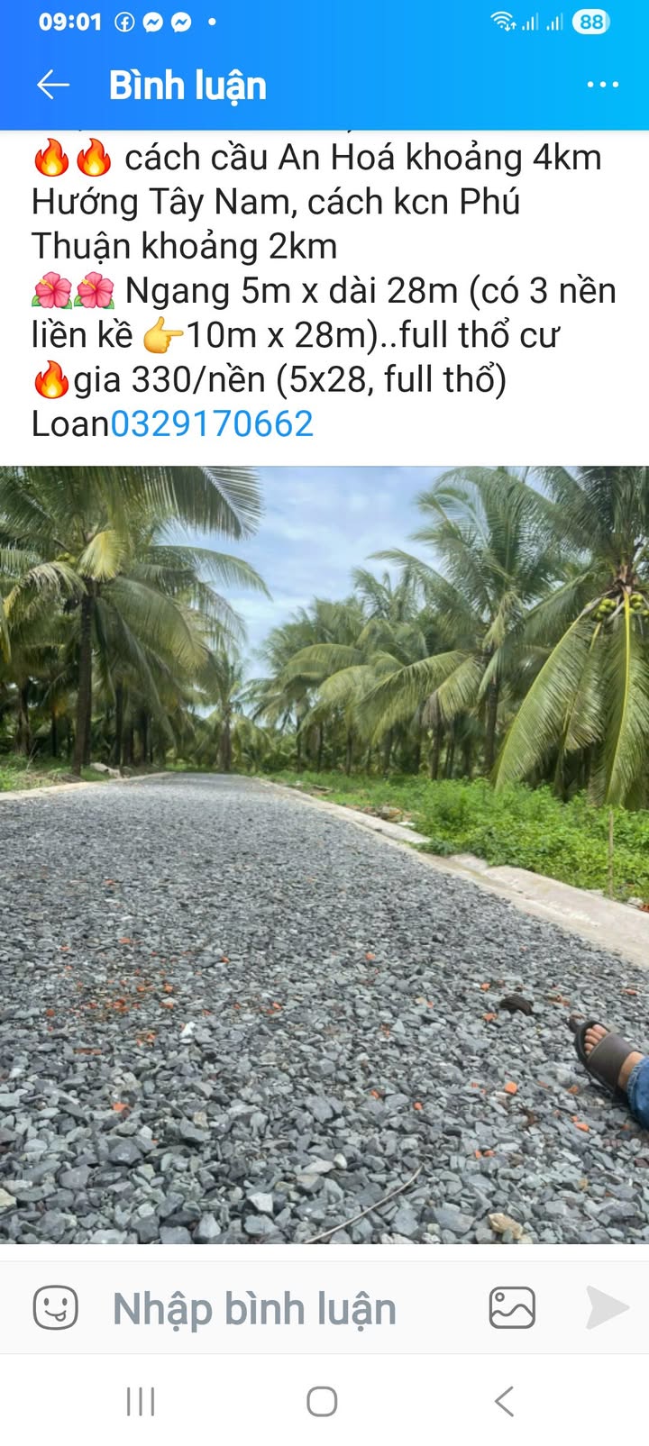 Đất thổ cư xã Thới Lai, huyện Bình Đại, Bến Tre 140m² giá chỉ 330 triệu - Cơ hội đầu tư tuyệt vời!