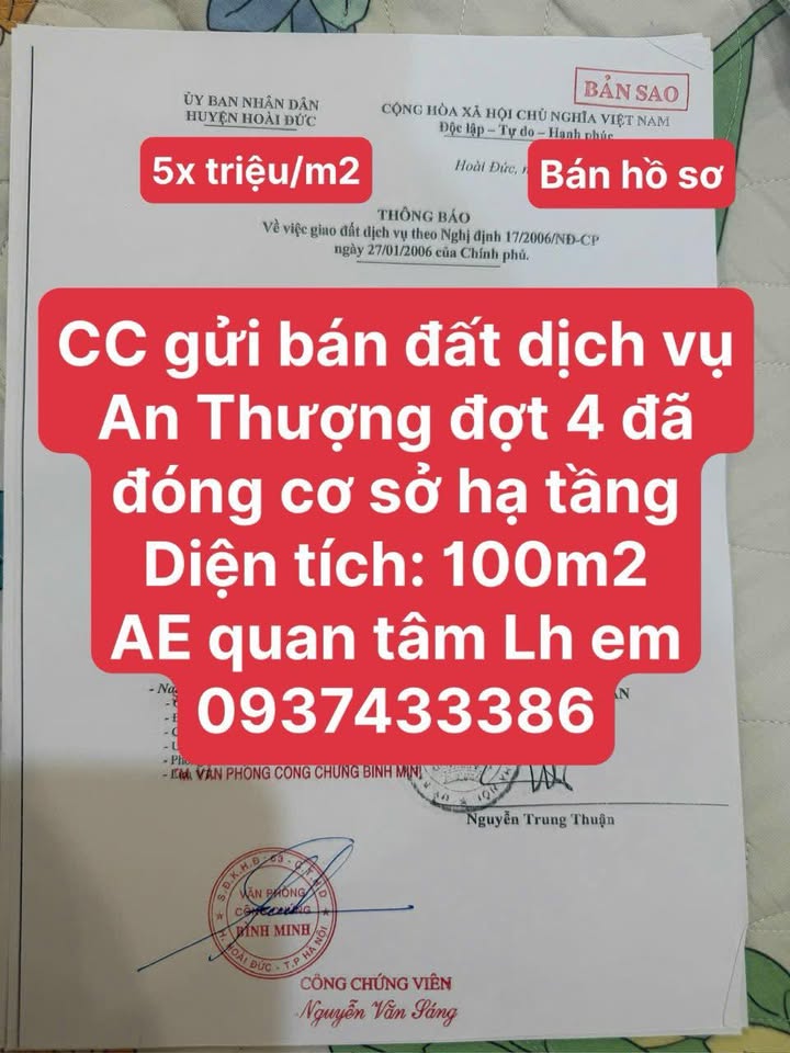 Đất dịch vụ An Thượng 100m² giá thỏa thuận - Cơ sở hạ tầng hoàn thiện