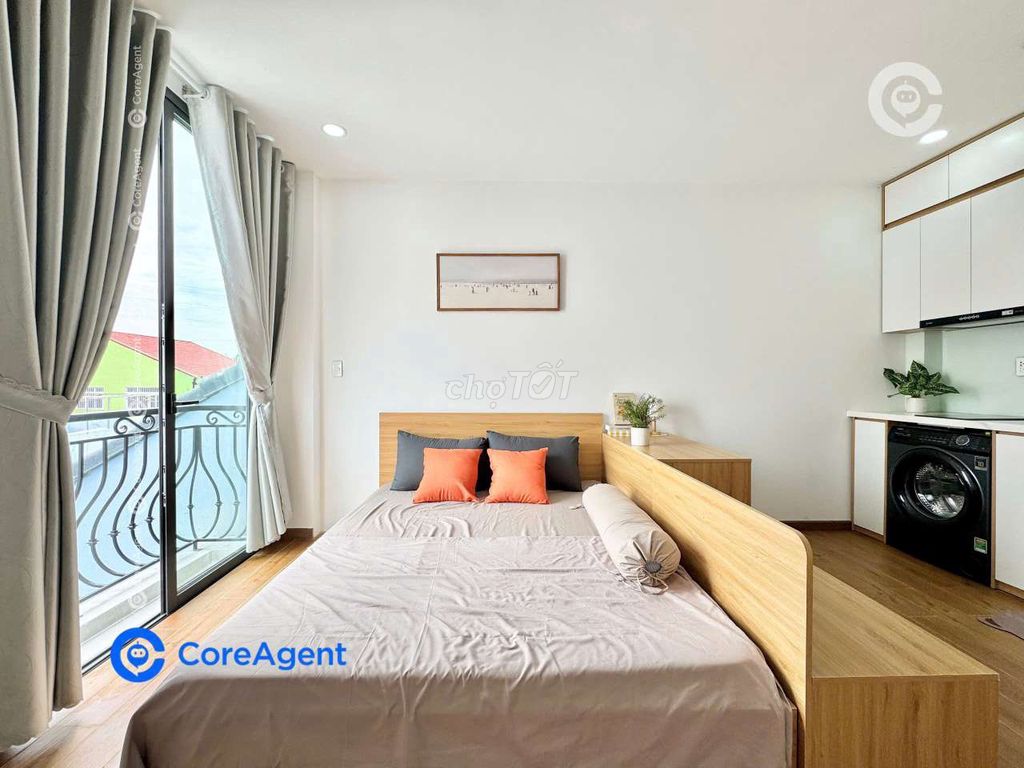 Studio full nội thất Quang Trung 35m² giá 4.5 triệu - Ban công rộng rãi thoáng mát!