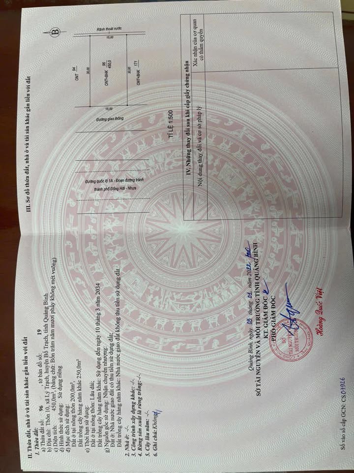 Đất nền đẹp tại xã Lý Trạch, Quảng Bình 450m² - Vị trí đắc địa, đầu tư sinh lời!