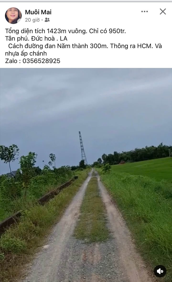 Đất nền 1423m² tại Ấp Chánh, Hóc Môn giá chỉ 950 triệu - Cơ hội đầu tư hấp dẫn!