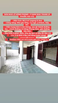 Nhà phố Lê Hồng Phong, Nha Trang 80.5m² giá 3.8 tỷ - Sổ hồng hoàn công!