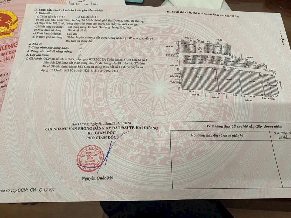 Đất nền đẹp tại Ngõ 9 Nhật Tân, Tứ Minh, 45,3m² - Cơ hội đầu tư sinh lời!