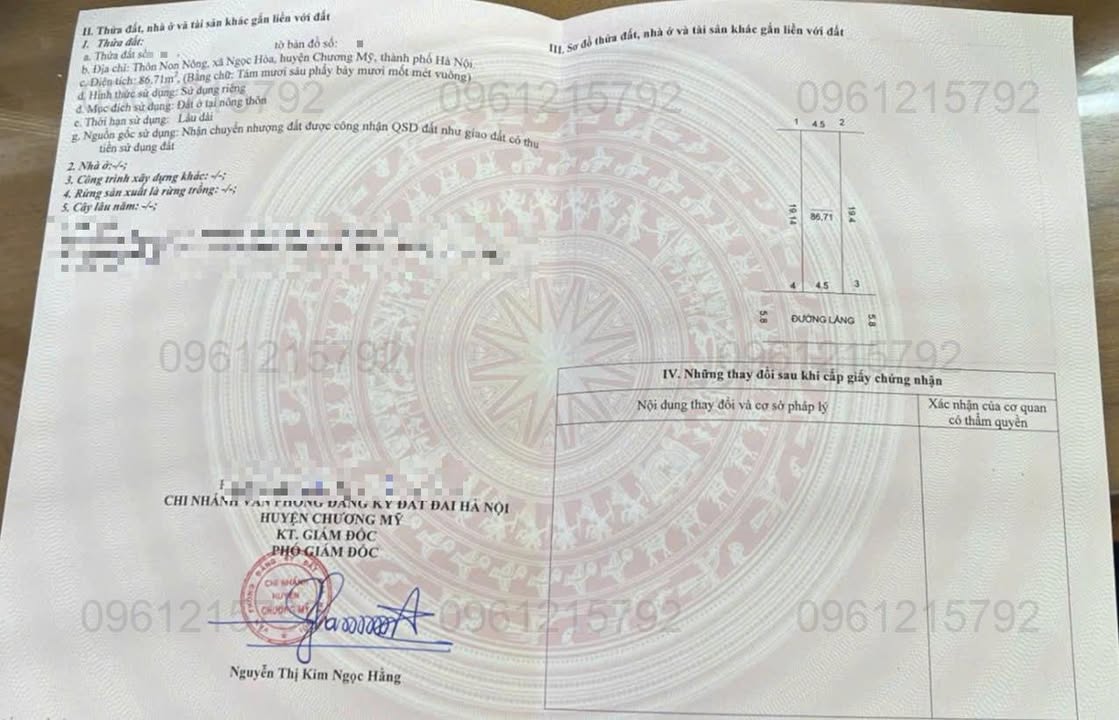 Đất thổ cư Ngọc Hòa, Chương Mỹ 86,71m² giá 4 tỷ - Đầu tư sinh lời ngay!