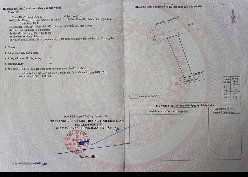 Lô đất mặt tiền Hoa Lư, Quy Nhơn 108,7m² giá 5 tỷ - View sông cực đẹp!