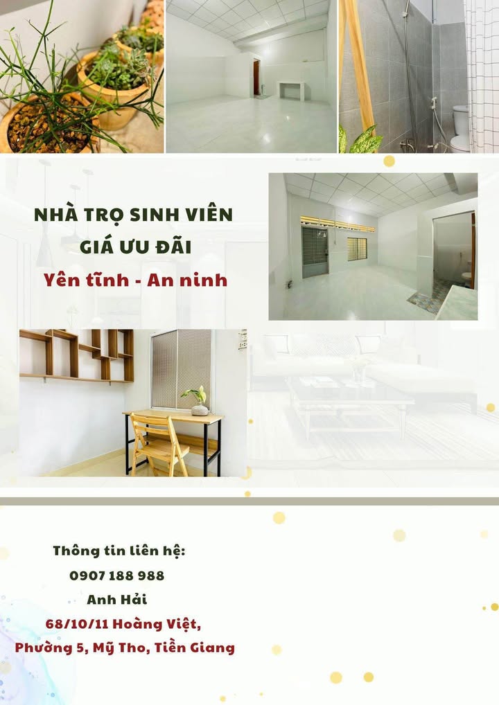 Phòng trọ chính chủ tại Mỹ Tho 25m² giá chỉ 1.980.000đ - Sẵn sàng vào ở ngay!