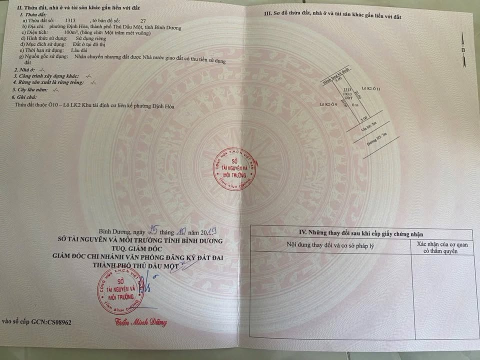 Đất nền Khu tái định cư Thanh Lễ Thủ Dầu Một 100m² giá tốt - Chỉ 3xx triệu/nền!