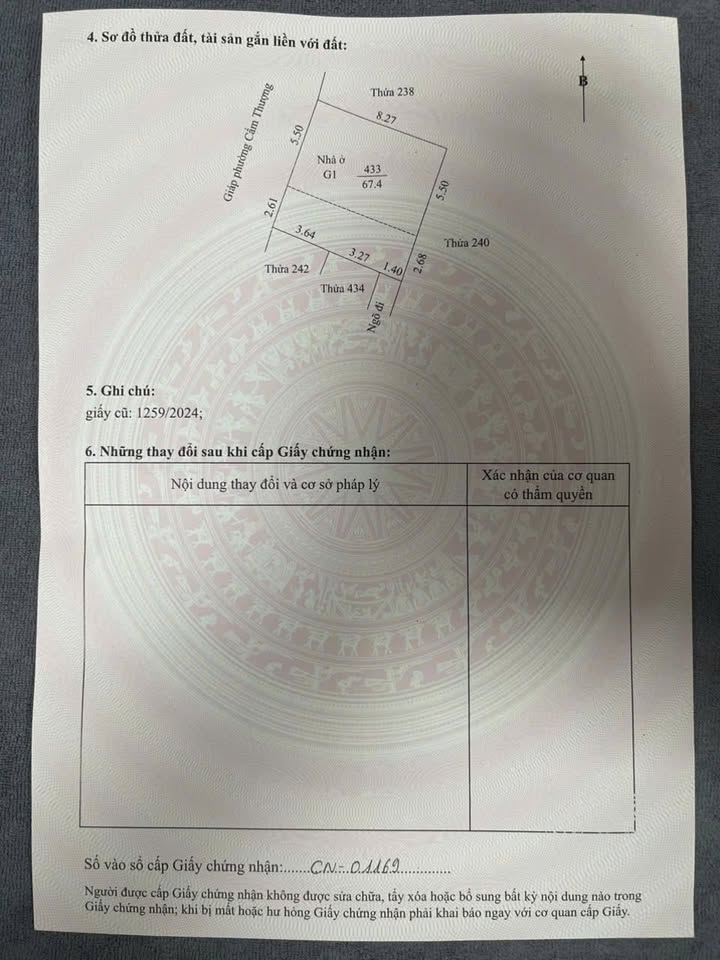 Đất nền ngõ 55 Hàn Thượng, 67.5m² giá 1 tỷ - Cơ hội đầu tư hấp dẫn!