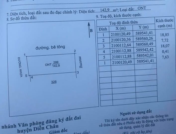Đất nền Xóm 2, Diễn Thành, Diễn Châu 142.9m² giá 2 tỷ - Đường nhựa ô tô tránh nhau!