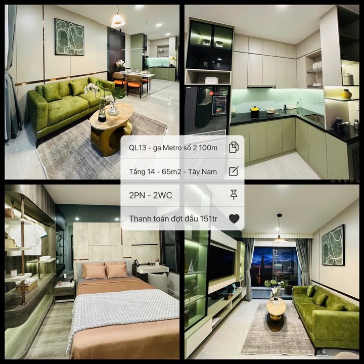 Căn hộ 2PN QL13, Bến Cát 65m² giá 151 triệu - Chỉ cần 5% để sở hữu ngay!