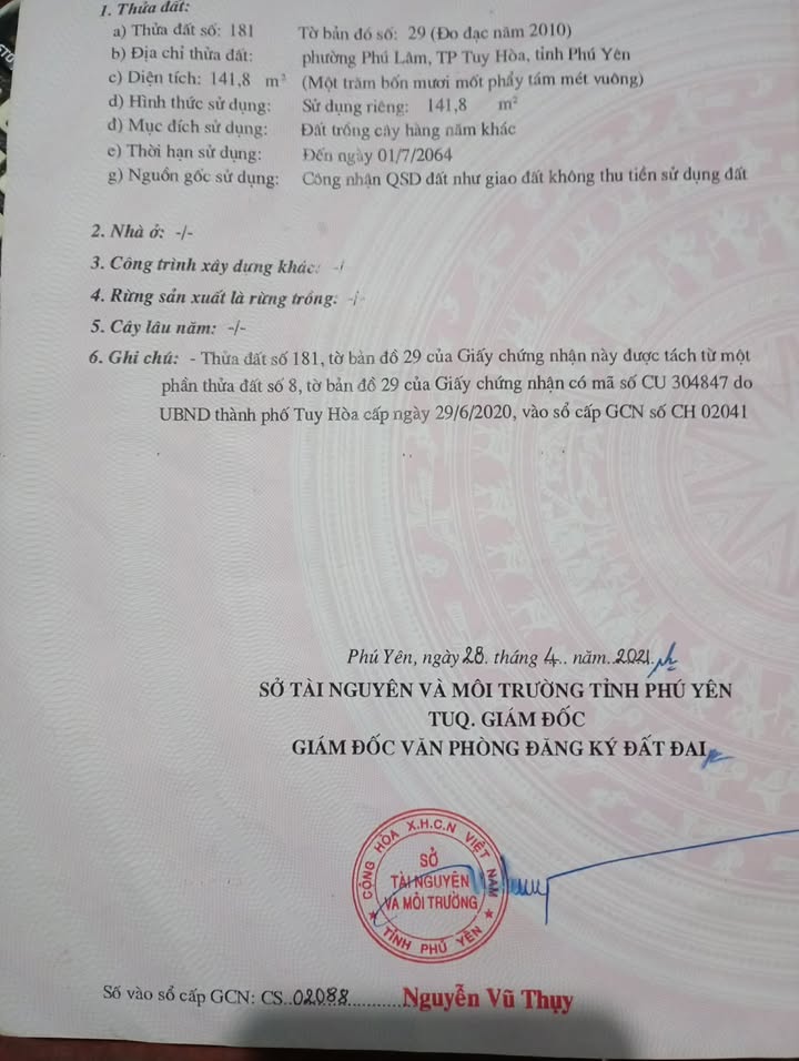 Đất ở Đô Thị Phú Yên 150m² giá chỉ 1 tỷ - Chính chủ bán gấp!