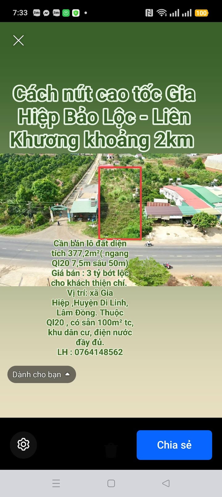 Đất nền xã Gia Hiệp, Huyện Di Linh 377,2m² giá 3 tỷ - Cơ hội đầu tư hấp dẫn!