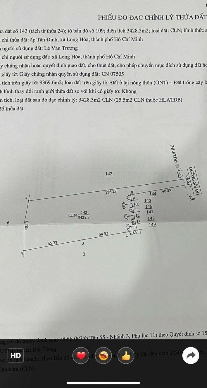 Đất nền 3400m² Huyện Dầu Tiếng giá 1.2 tỷ - Đầu tư sinh lời ngay!