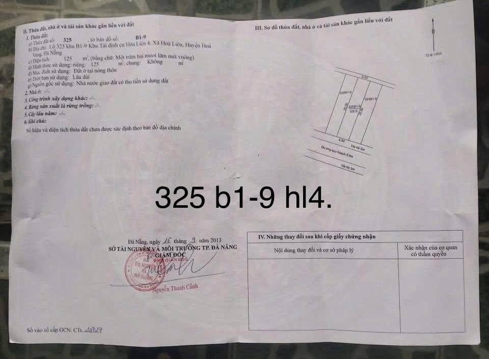 Đất TĐC Hòa Liên 4 Đà Nẵng 125m² giá 2.8 tỷ - Sổ đỏ chính chủ, hướng Tây Nam!