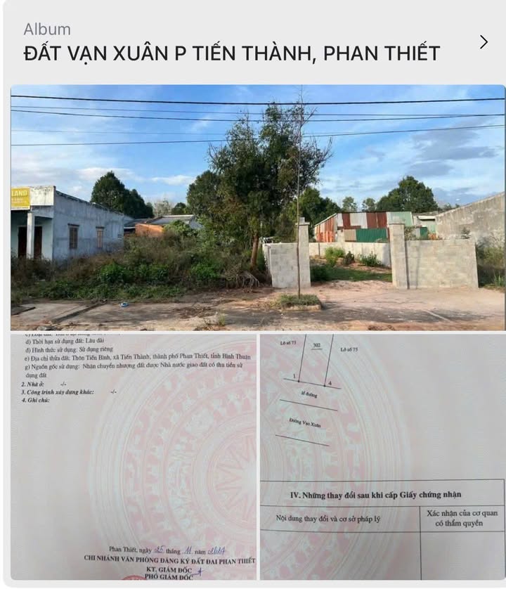 Đất mặt tiền đường Vạn Xuân, Tiến Thành, Phan Thiết 150m² - Gần biển, thương lượng giá tốt!