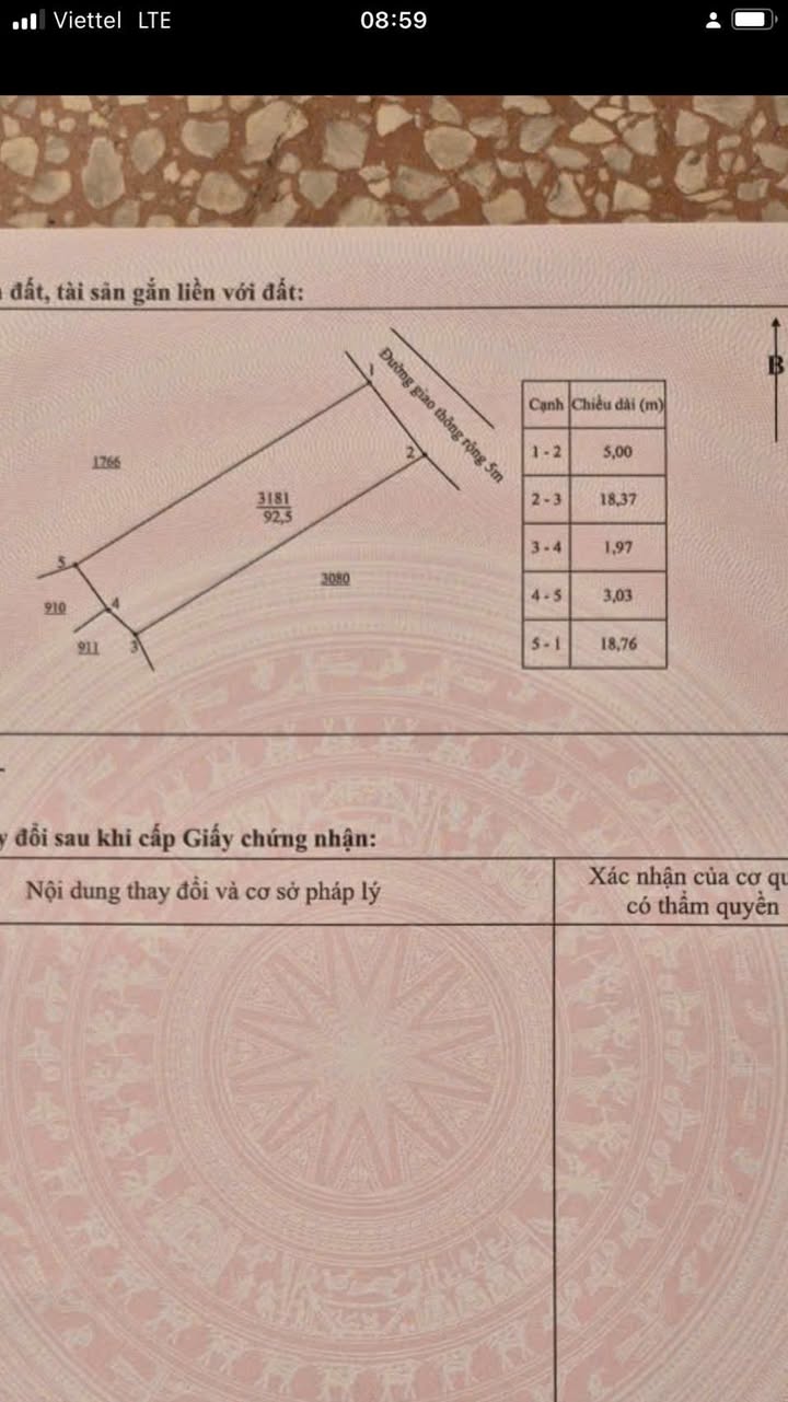 Lô đất đường tròn Bắc Sơn, TP Thái Nguyên 92m² - Mặt tiền 5m, Đường thông ô tô tránh nhau!