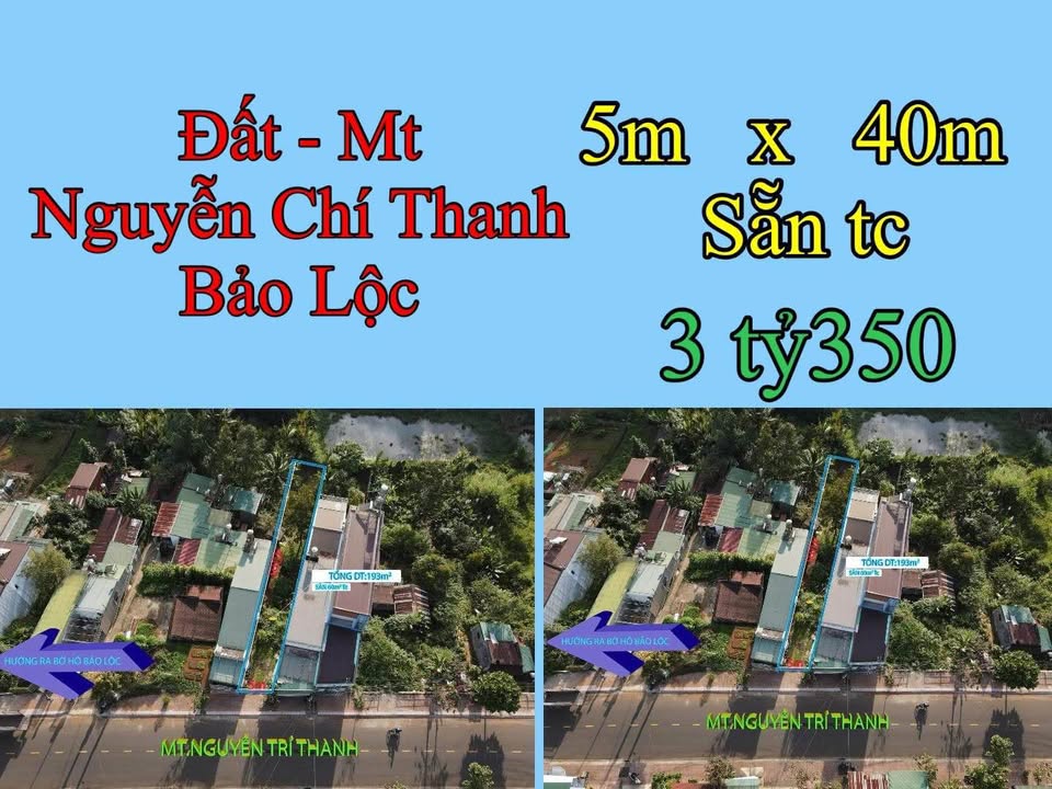 Đất mặt tiền Nguyễn Chí Thanh, Bảo Lộc 200m² giá 3.35 tỷ - Cơ hội đầu tư sinh lời!