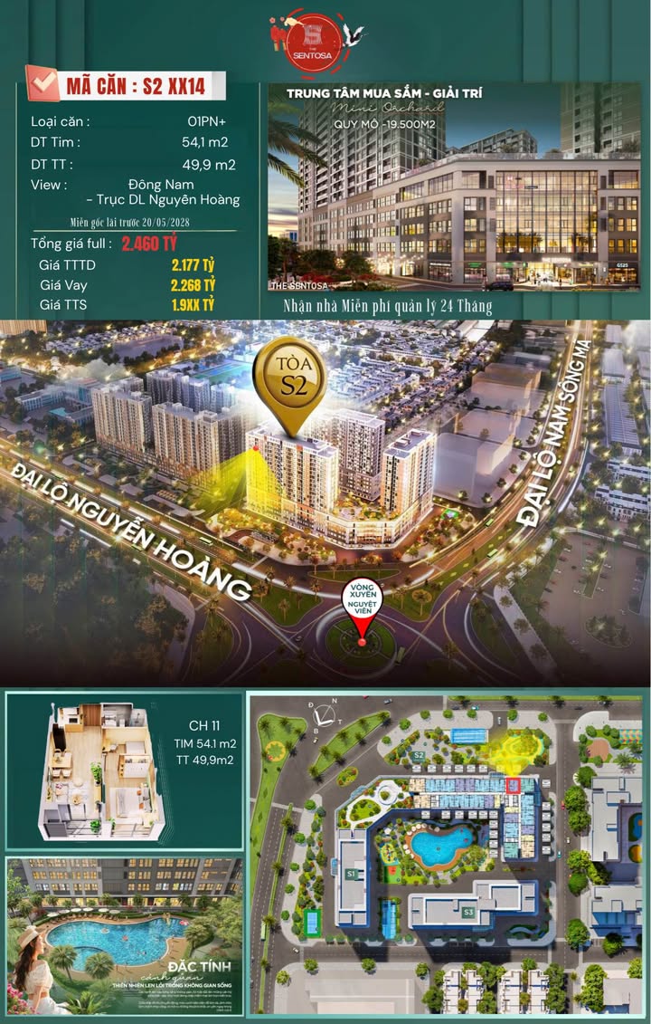 Căn hộ Tòa S2 Đông Hải 50m² giá 1.9 tỷ - Tầng đẹp nhất, phong cách Singapore!