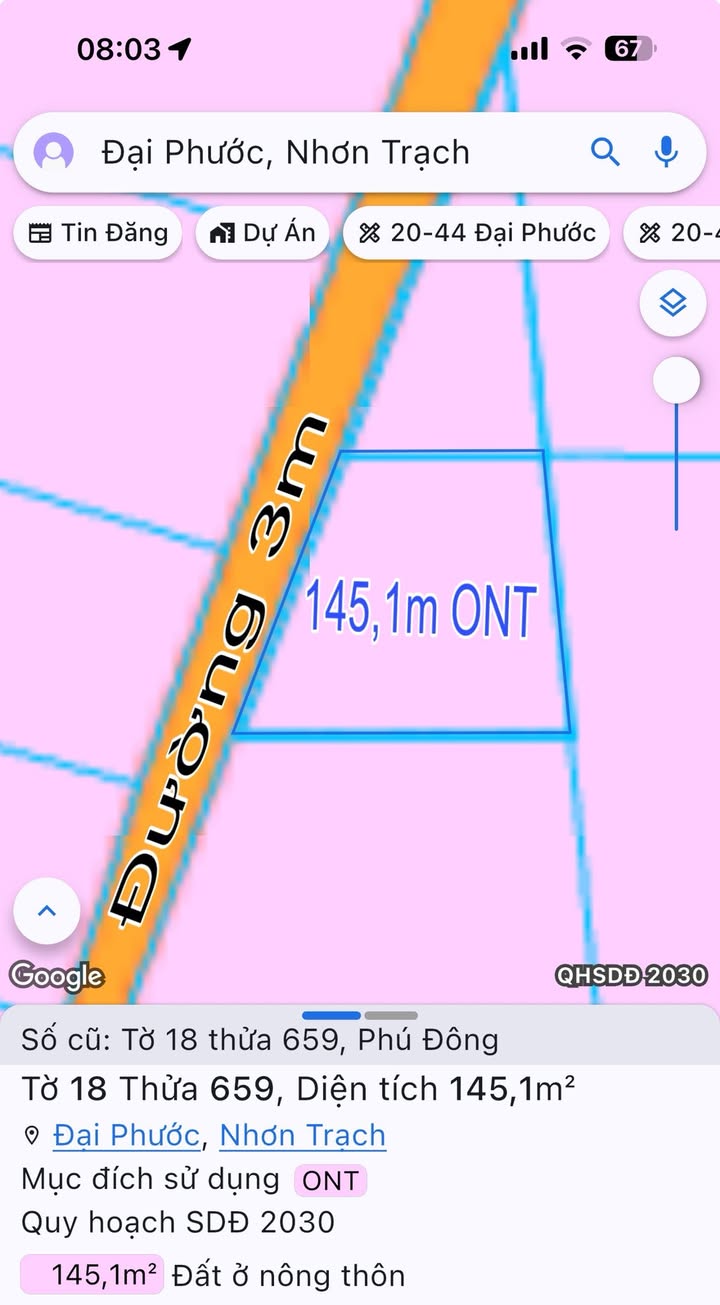 Đất nền 145m² tại khu dân cư Phú Đông, Nhơn Trạch - Giá chỉ 2.05 tỷ, cơ hội đầu tư tuyệt vời!