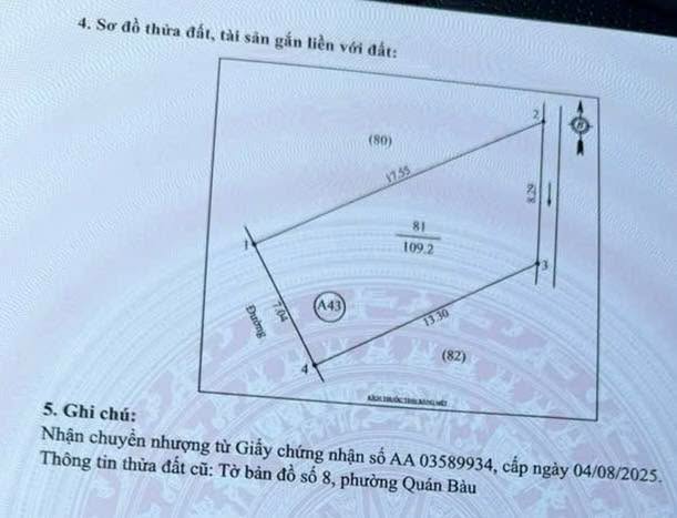 Đất K6 Quán Bàu - TP Vinh 110m² giá chỉ 4 tỷ - Đầu tư sinh lời cao!
