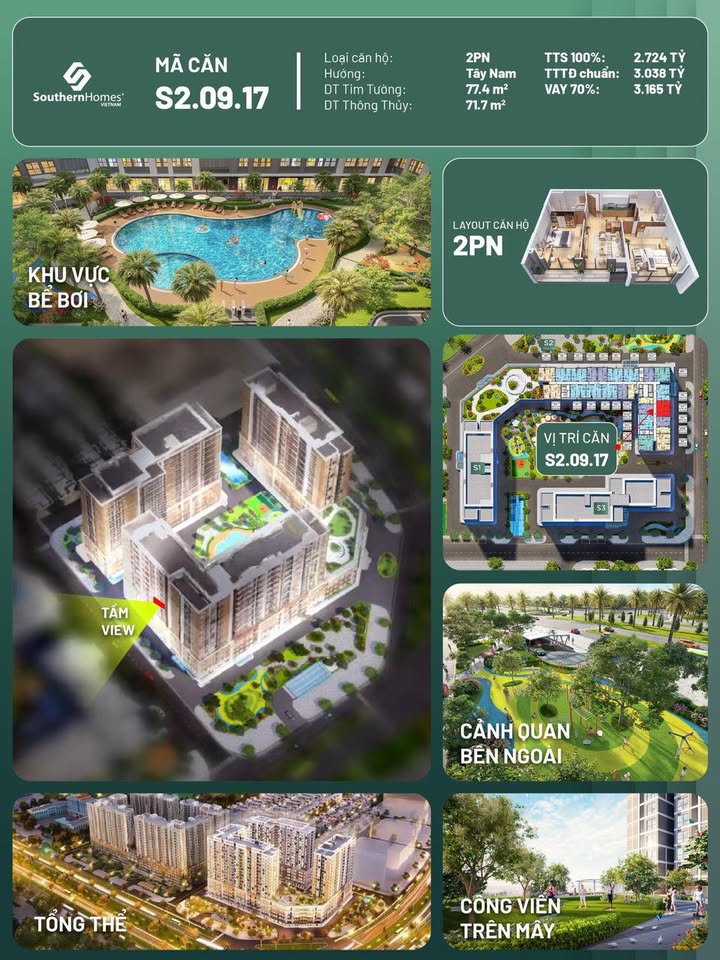 Căn hộ 2 phòng ngủ Tòa Sentosa - Vinhome 77m² giá 6.469 tỷ - Chỉ duy nhất 1 căn!