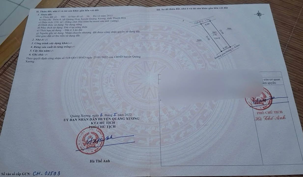 FrontHouse Quảng Yên 236m² giá 880 triệu - Bán gấp, mặt tiền rộng 8m!