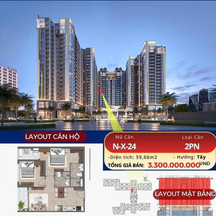 Căn hộ Plaza 4 Đà Nẵng 59m² giá 3.3 tỷ - View công viên tuyệt đẹp!